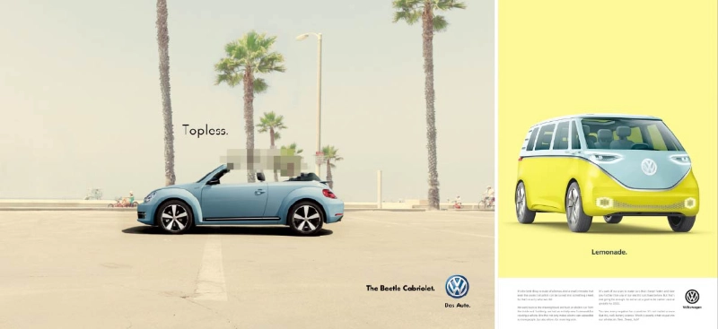 VW print ads: Good Weird, Topless, and Lemonade VW print ads: Good Weird, Topless, and Lemonade